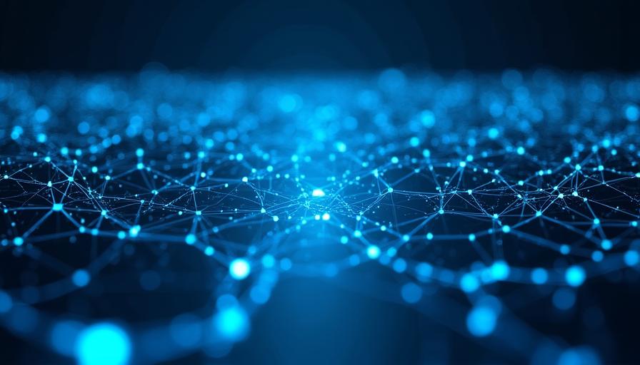 Futuristic digital interface showing AI interacting with complex data structures