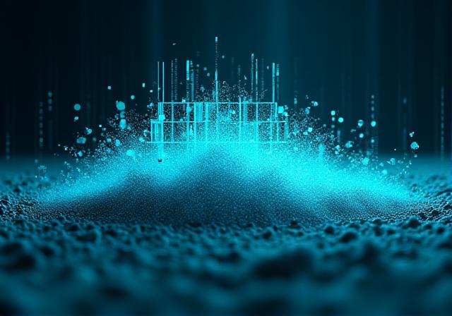Abstract visualization of data decay and financial loss in legacy systems